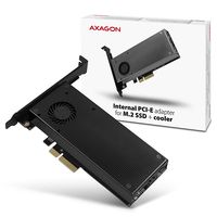 AXAGON PCEM2-DC 2 poorten M.2-controller PCIe x4 Geschikt voor: M.2 PCIe NVMe SSD, M.2 SATA SSD Actieve koeling, Incl. Low-Profile slotplaat - thumbnail