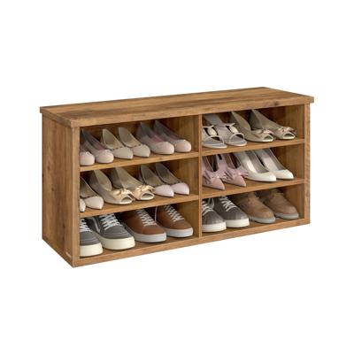 Schoenenbank met opbergruimte, Honingbruin