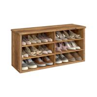 Schoenenbank met opbergruimte, Honingbruin