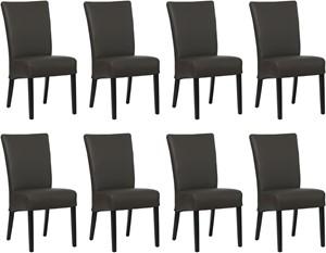 Set van 8 Donkerbruine leren landelijke eetkamerstoelen Just - Toledo Leer Caffe (donkerbruin leer)