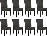 Set van 8 Donkerbruine leren landelijke eetkamerstoelen Just - Toledo Leer Caffe (donkerbruin leer)