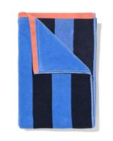 HEMA Strandlaken 90x180cm velours strepen (blauw)