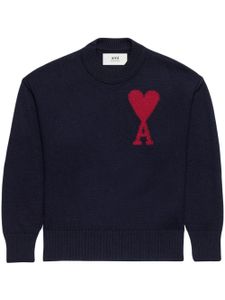 AMI Paris Ami de Coeur intarsia-logo jumper - Bleu