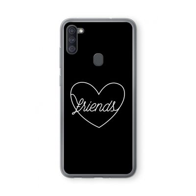 Friends heart black: Samsung Galaxy A11 Transparant Hoesje