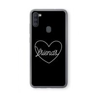 Friends heart black: Samsung Galaxy A11 Transparant Hoesje