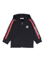 Moncler Enfant veste à patch logo - Bleu - thumbnail