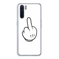 Middle finger white: Oppo A91 Transparant Hoesje