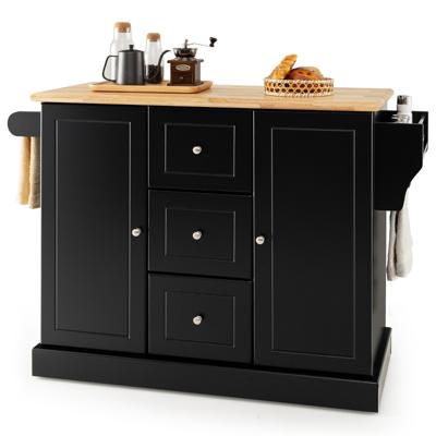 Keuken Dressoir/5 Verborgen Wielen 2 Kasten/3 Lades/Handdoekhouder/Kruidenrekje 127 x 46 x 91 cm (L x B x H)