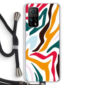Colored Zebra: Xiaomi Mi 10T 5G Transparant Hoesje met koord