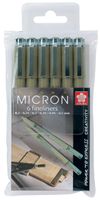 Fineliner Sakura pigma micron set 6stuks zwart - thumbnail