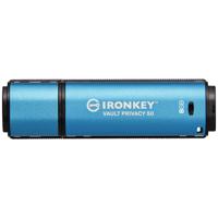 Kingston IronKey Vault Privacy 50 Series USB-stick Retail 8 GB Zwart/blauw IKVP50/8GB USB 3.2 Gen 1 (USB 3.0) - thumbnail