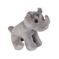 Zittende pluche neushoorn 15 cm