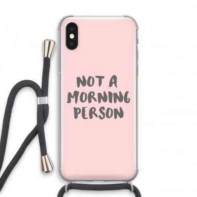 Morning person: iPhone XS Transparant Hoesje met koord