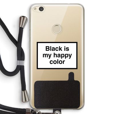 Black is my happy color: Huawei Ascend P8 Lite (2017) Transparant Hoesje met koord