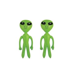 2x Opblaas aliens groen   -