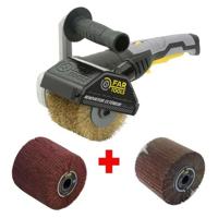 FARTOOLS Pack 615125: Renovator REX120C + flapborstel en borstel van synthetische vezels - Speciaal hout & metaal - Vlakke oppervlakken