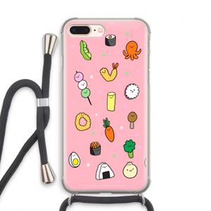Happy bento friends: iPhone 8 Plus Transparant Hoesje met koord