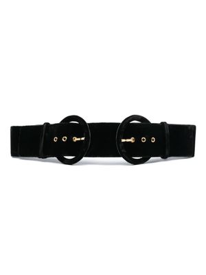 Gianfranco Ferré Pre-Owned ceinture en velours à boucle logo (années 2000) - Noir