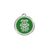 Dog Green roestvrijstalen hondenpenning small/klein dia. 2 cm - Reddingo