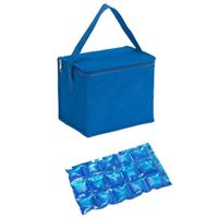 Kleine koeltas voor lunch blauw met 2 stuks flexibele koelelementen 4.5 l   -