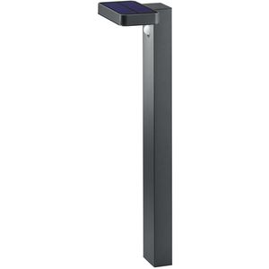 LED Solar Tuinverlichting - Paal/Sokkel - Trion Escarino - Zonne-energie - Bewegingssensor - 4W - Spatwaterdicht IP44 - Mat Antraciet - RVS