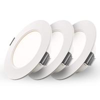 Set van 3 Georgia LED platte Inbouwspots wit - 6 Watt 490lm - Rond - 4000K Neutraal Wit - Ø120 mm - IP20 voor binnen - Inbouwdiepte 25mm