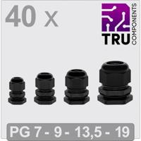 TRU COMPONENTS TC-13448344 Wartel Polyamide Zwart 40 stuk(s)