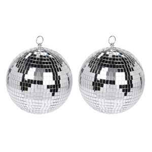 5x Grote zilveren disco kerstballen discoballen/discobollen glas/foam 12 cm