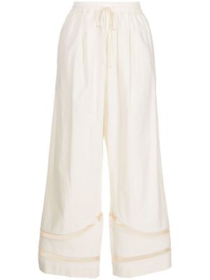 Muller Of Yoshiokubo pantalon de jogging à découpes - Blanc