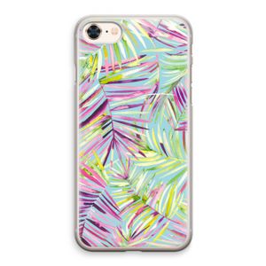 Tropical Palms Blue: iPhone 8 Transparant Hoesje