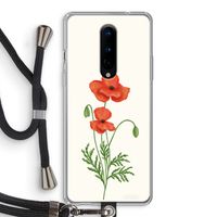 Red poppy: OnePlus 8 Transparant Hoesje met koord