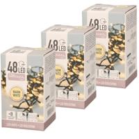 Kerstverlichting - 10x - op batterij - warm - wit - 48 lampjes - 4 meter