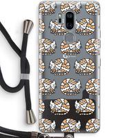 Slapende poes: LG G7 Thinq Transparant Hoesje met koord