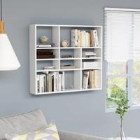 Wandschap 90x16x78 cm bewerkt hout hoogglans wit Wandschap 90x16x78 cm bewerkt hout hoogglans wit