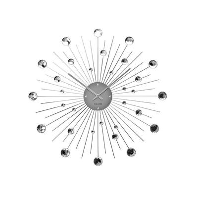 Wandklok Sunburst Groot Zilver