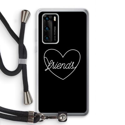 Friends heart black: Huawei P40 Transparant Hoesje met koord