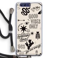 Good vibes: Honor 9 Transparant Hoesje met koord