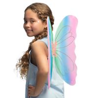 Verkleed vleugels vlinder/fee - roze/blauw - voor kinderen - Carnavalskleding/accessoires