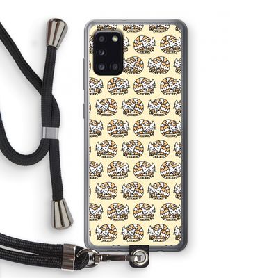 Slapende poes: Samsung Galaxy A31 Transparant Hoesje met koord