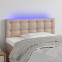 Hoofdbord LED 90x5x78/88 cm kunstleer cappuccinokleurig