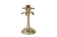 Metalen Kandelaar Palm Goudkleurig maat S 18.5 cm hoog Metalen Kandelaar Palm Goudkleurig maat S 18.5 cm hoog
