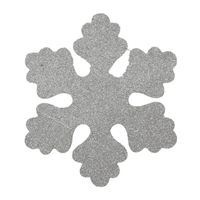 Decoratie sneeuwvlok - zilver - 25 cm - kunststof foam - hangdecoratie - thumbnail