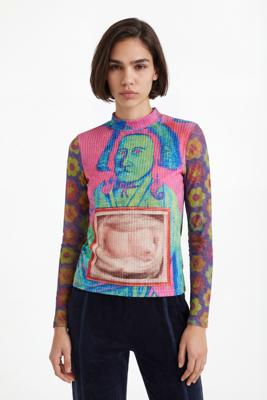 Slim fit arty T-shirt - RED - M