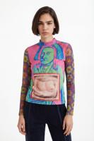 Slim fit arty T-shirt - RED - M