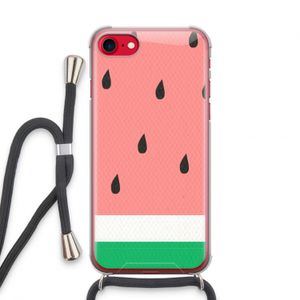 Watermeloen: iPhone SE 2020 Transparant Hoesje met koord