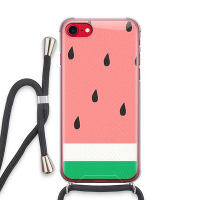 Watermeloen: iPhone SE 2020 Transparant Hoesje met koord