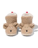 HEMA Kindersloffen teddy gezichtje bruin (bruin)