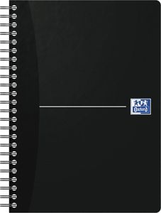 Oxford Office Essentials spiraalschrift, 180 bladzijden, ft A5, gelijnd, zwart
