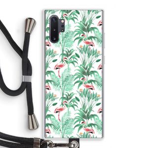 Flamingo bladeren: Samsung Galaxy Note 10 Plus Transparant Hoesje met koord