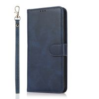iPhone 12 Pro Max hoesje - Bookcase - Koord - Pasjeshouder - Portemonnee - Kunstleer - Blauw